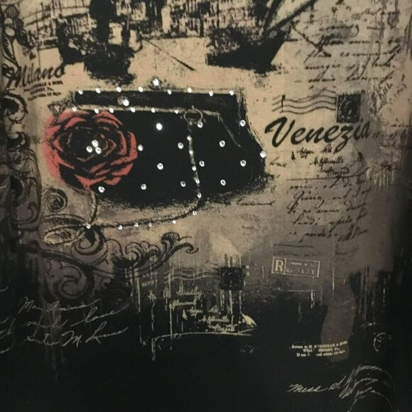 Jess & Jane Sweater 3/4 Sleeve Cotton Knit Italian Pattern Women's Size Small - Picture 3 of 13